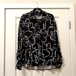 Eloquii Black & White Blouse